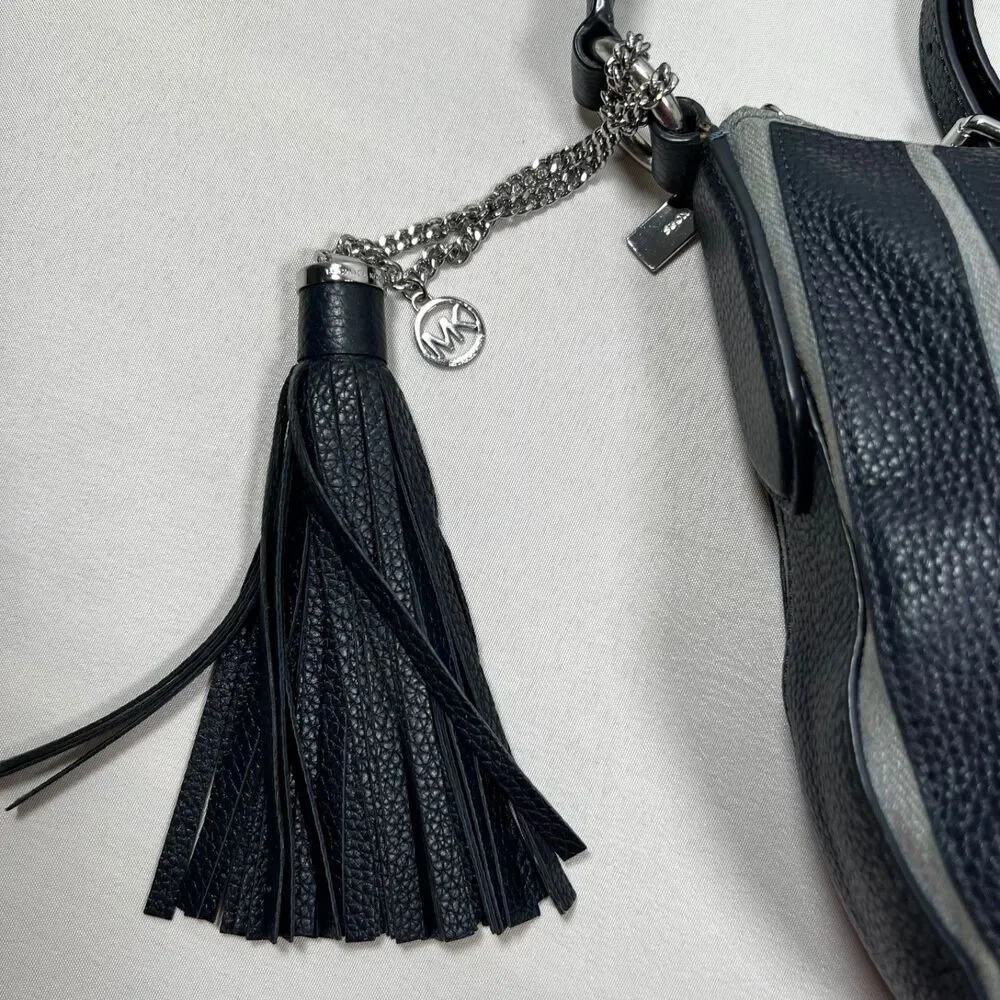 MICHAEL Michael Kors Brooklyn Appliqué Hobo Bag Leather Wash Denim Blue